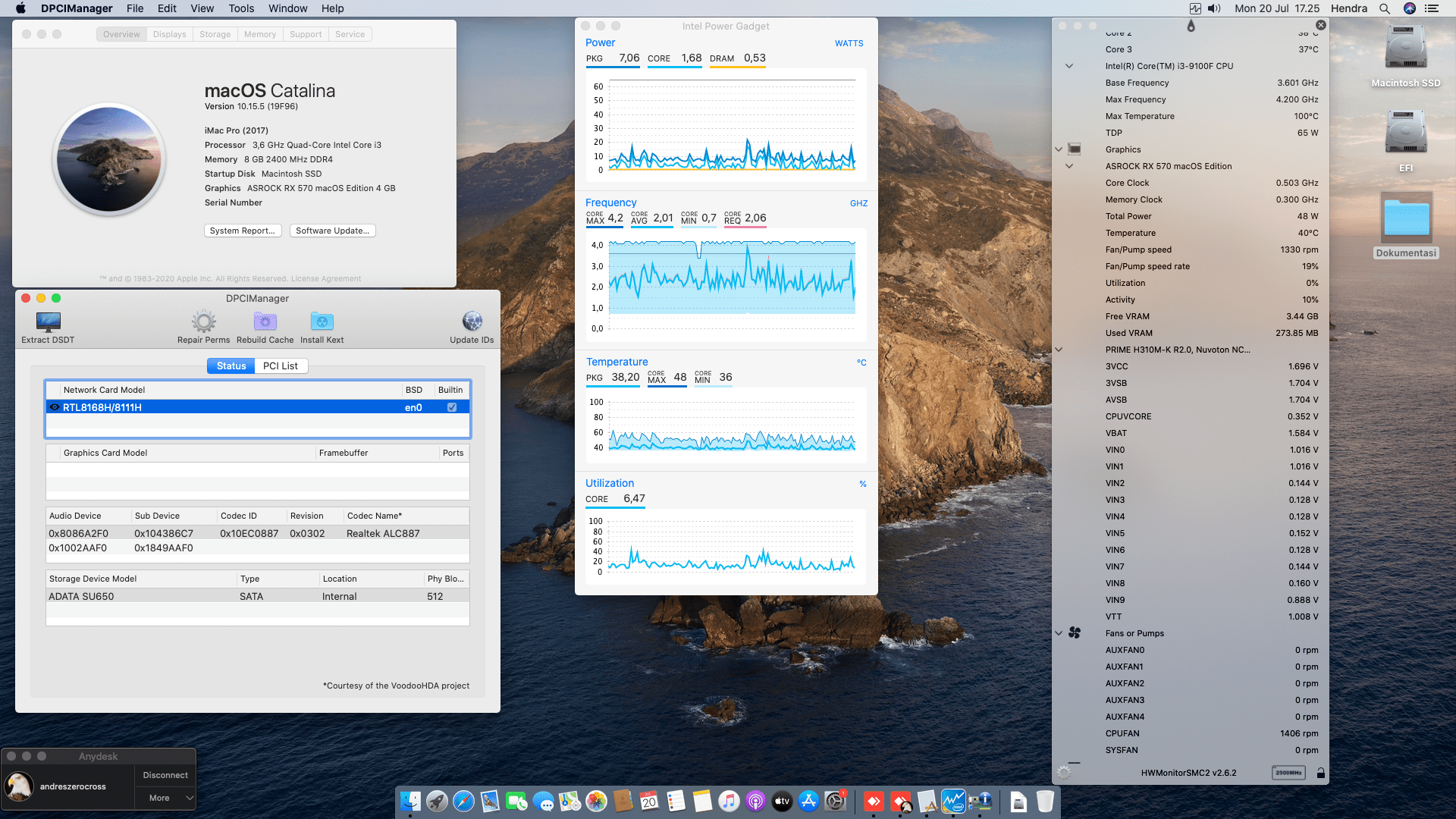Success Hackintosh macOS Catalina 10.15.5 Build 19F96 in Asus Prime H310M-K R2.0 + Intel Core i3 9100F + Asrock RX 570